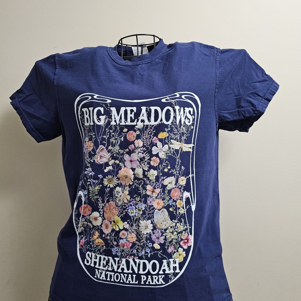 Shenandoah National Park Big Meadows Navy Comfort Color Tee Small